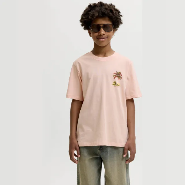 Jack & Jones rechtvallend t-shirt met backprint zacht oranje