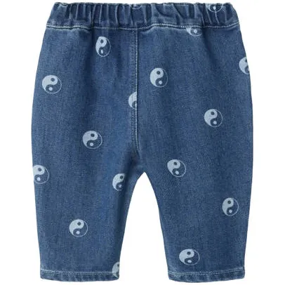 Lil' Atelier BABY NBMLIVO loose fit jeans met print - donkerblauw Jongens Denim, foto 2