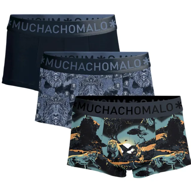 Muchachomalo Heren 3-pack Trunks Man Lion Veelkleurig