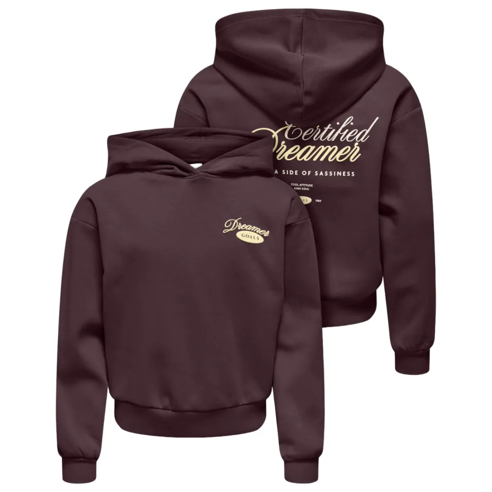 KIDS ONLY GIRL hoodie met backprint - bruin, foto 3