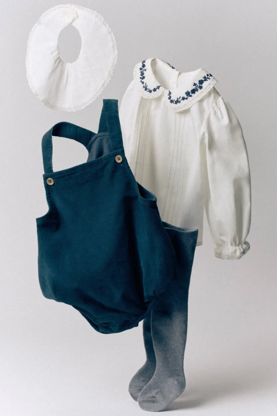 Mango Kids romper met corduroy details - marineblauw, foto 2