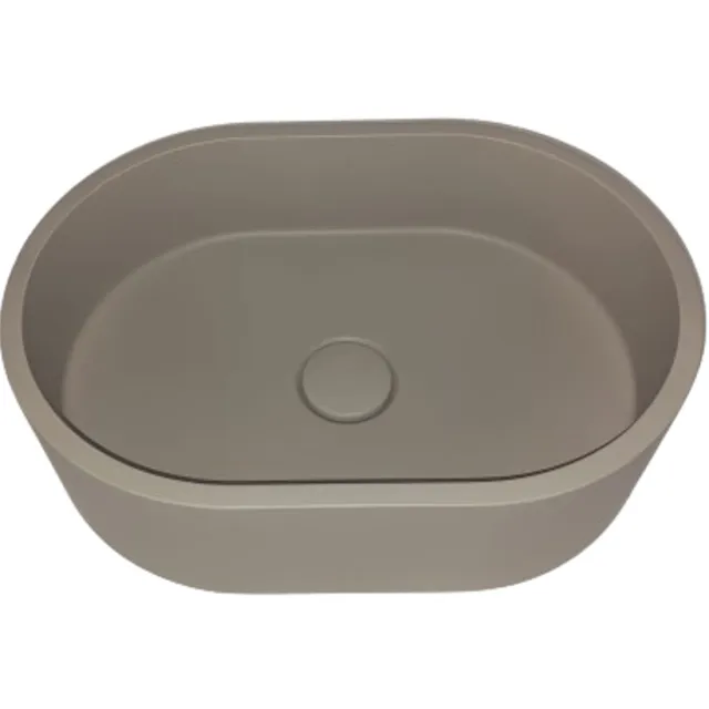 Sanimex Crystal opbouwwastafel beton ovaal grijs