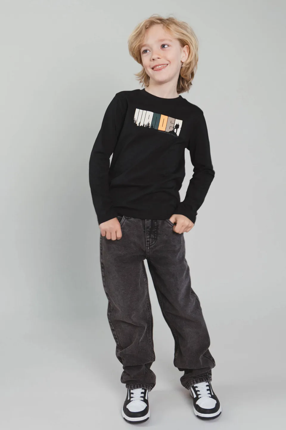 TYGO & vito longsleeve met print zwart, foto 3
