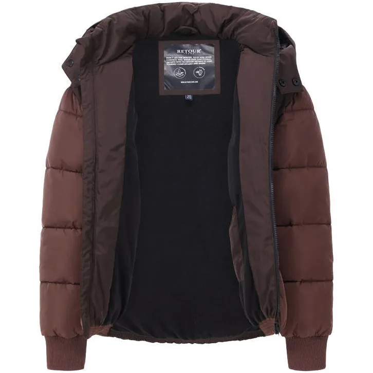 Retour Jeans Guy gewatteerde winterjas donkerbruin donkerbruin/bruin, foto 4