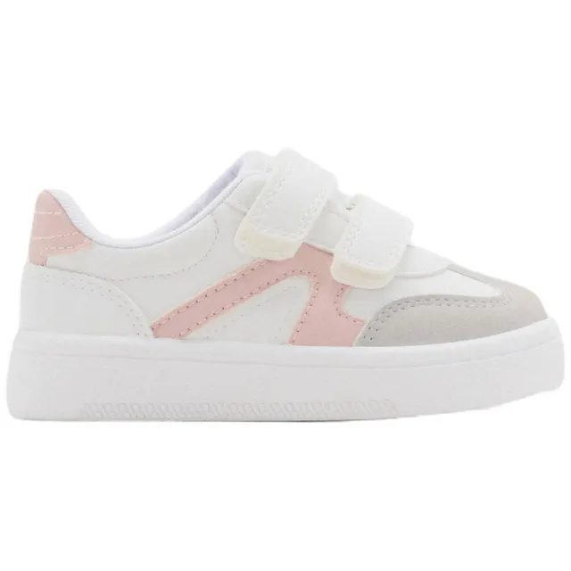 Mango Kids leren sneakers - wit/lichtroze