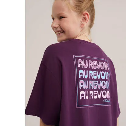 WE Fashion t-shirt met backprint aubergine, foto 5