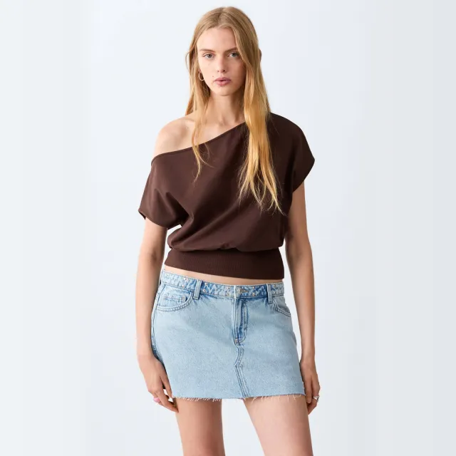 Mango spijkerrok light blue denim, foto 4