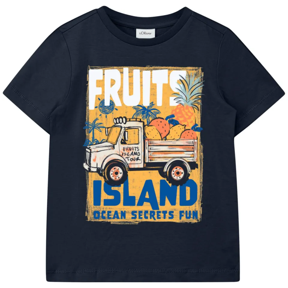 s.Oliver T-shirt met print donkerblauw, foto 2