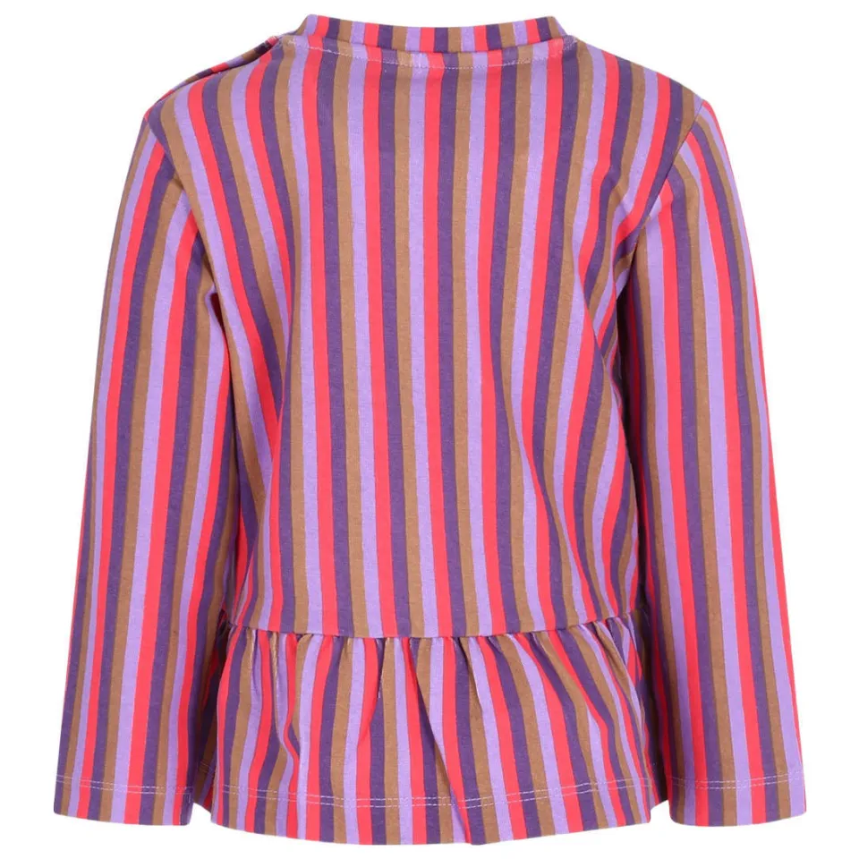 B.Nosy Tiara longsleeve gestreept paars koraalrood bruin, foto 3