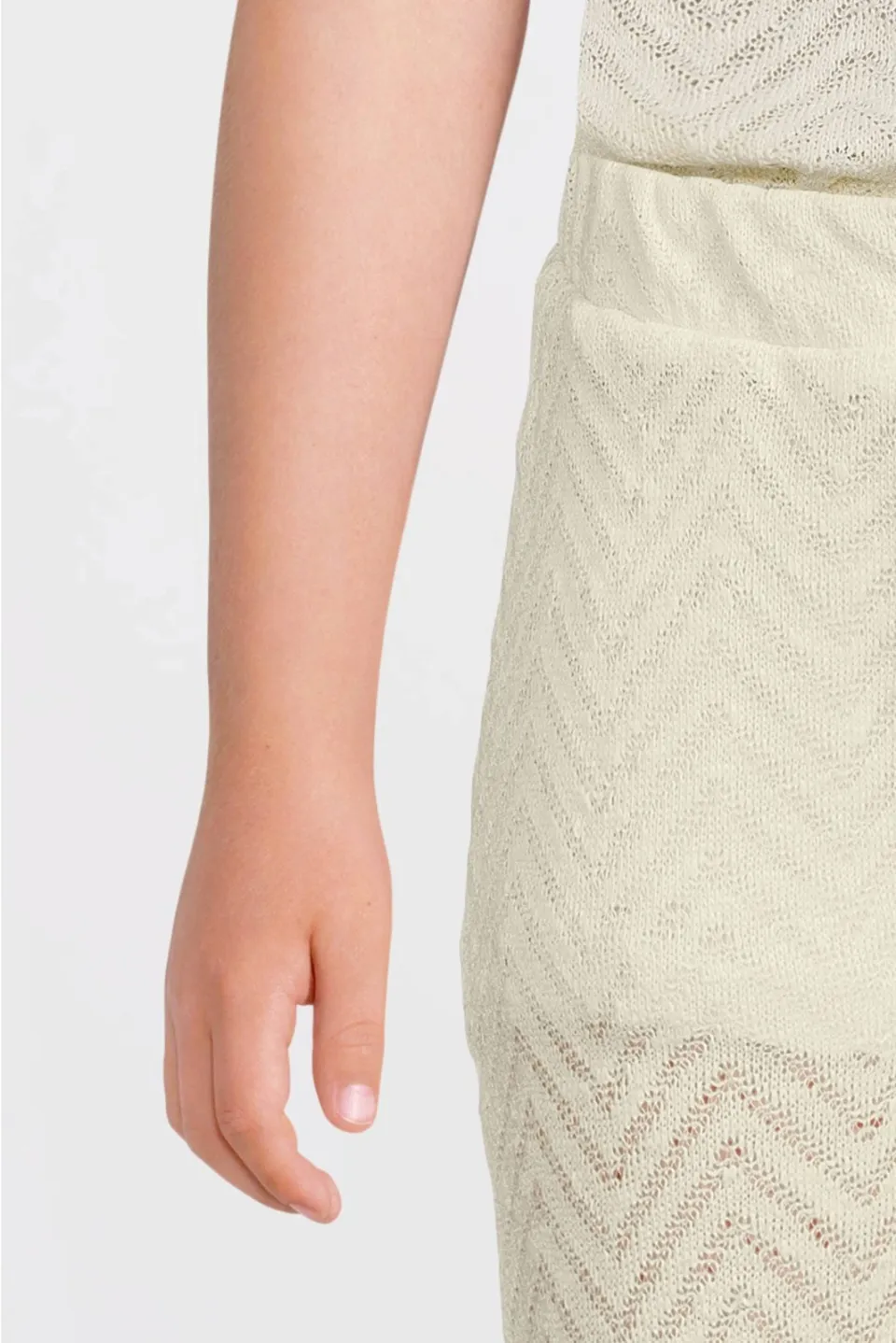 Anytime crochet flared broek off-white, foto 5