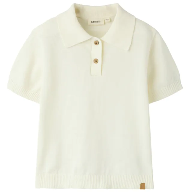 Lil' Atelier MINI polo fijn gebreid ecru