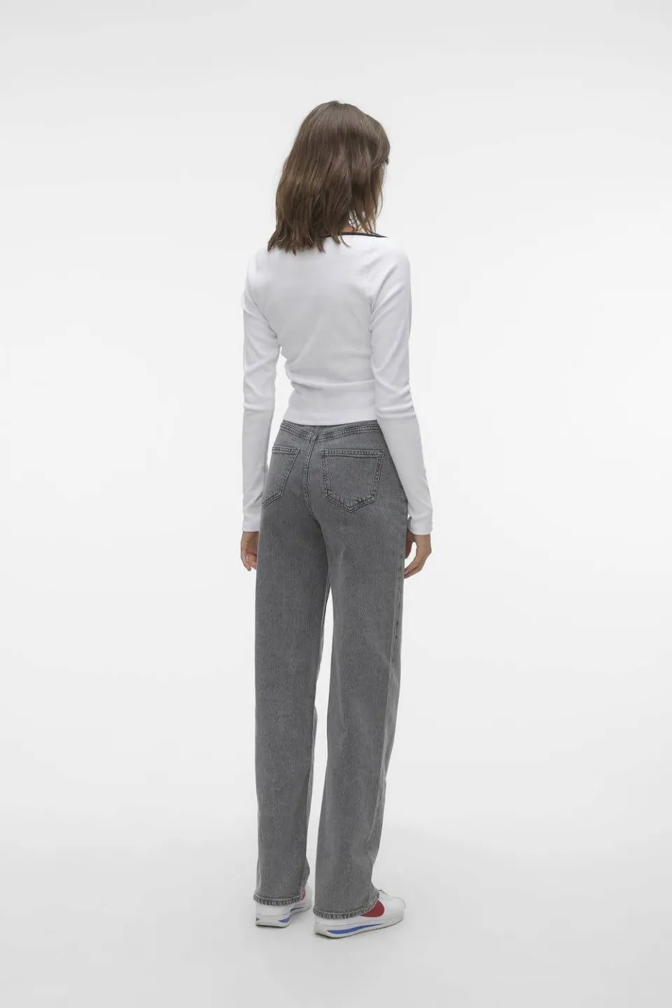 Vero Moda high waist wide leg jeans VMTESSA grey denim, foto 4