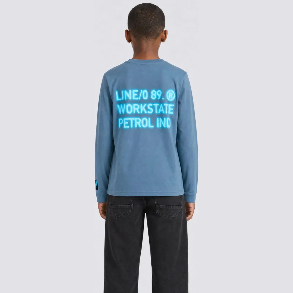 Petrol Industries longsleeve met backprint blauw, foto 4