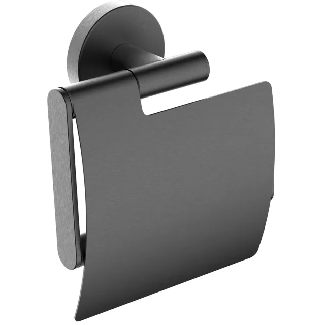 Wiesbaden Alonzo toiletrolhouder met klep gunmetal
