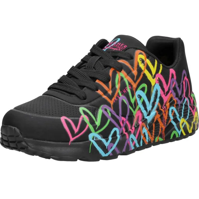 Skechers Uno Lite Spread The Love veterschoenen zwart, foto 4