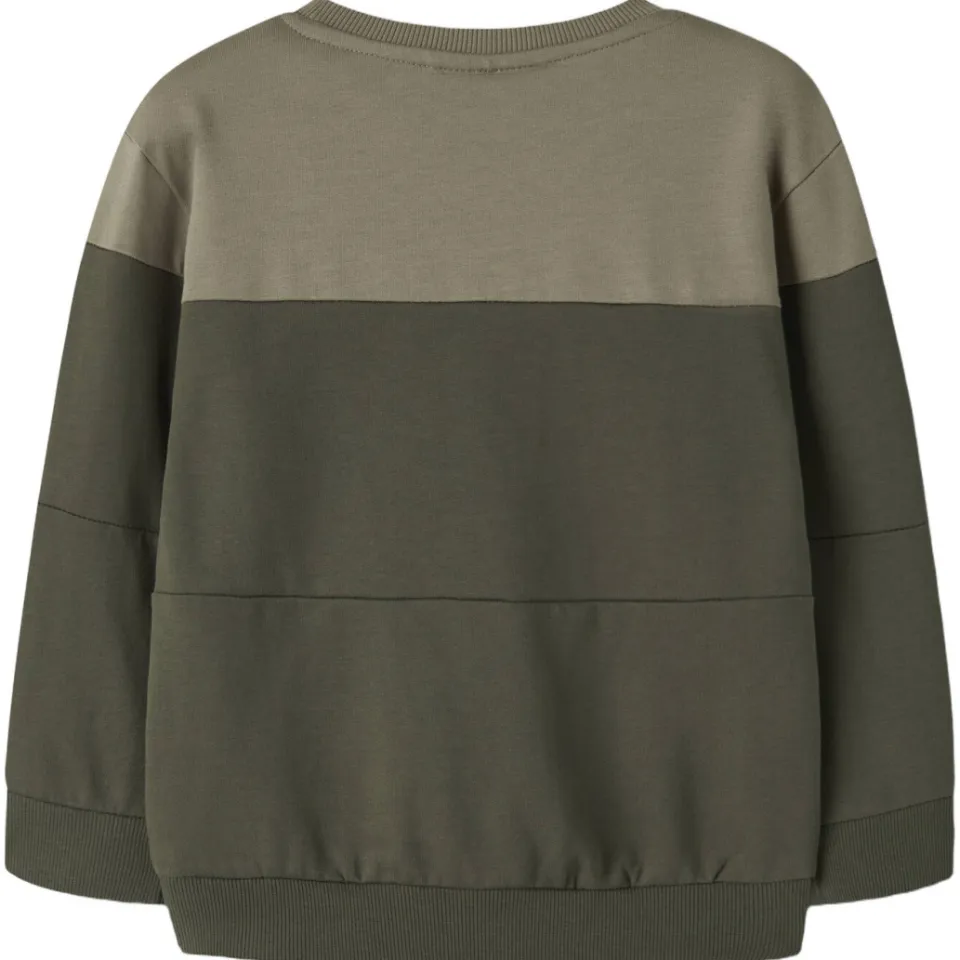 NAME IT MINI rechtvallende sweater met tekst - donkergroen Meerkleurig donkergroen/middengroen, foto 2