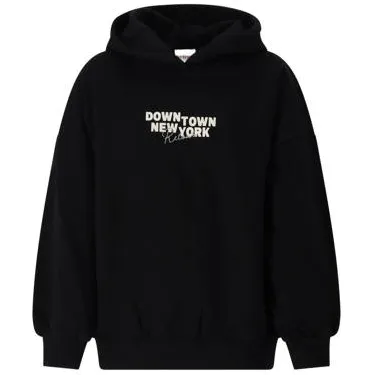 Retour Jeans boxy hoodie met backprint - zwart Sweater Backprint