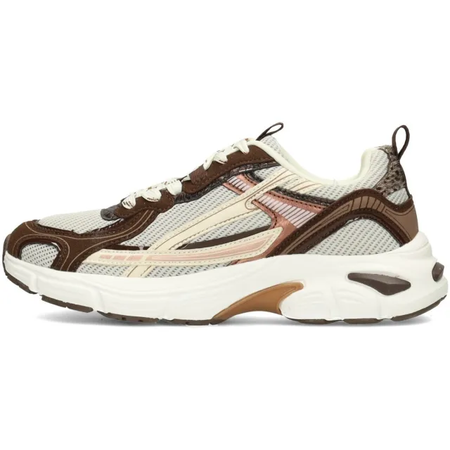 POSH by Poelman Harper chunky leren sneakers bruin/ecru, foto 2