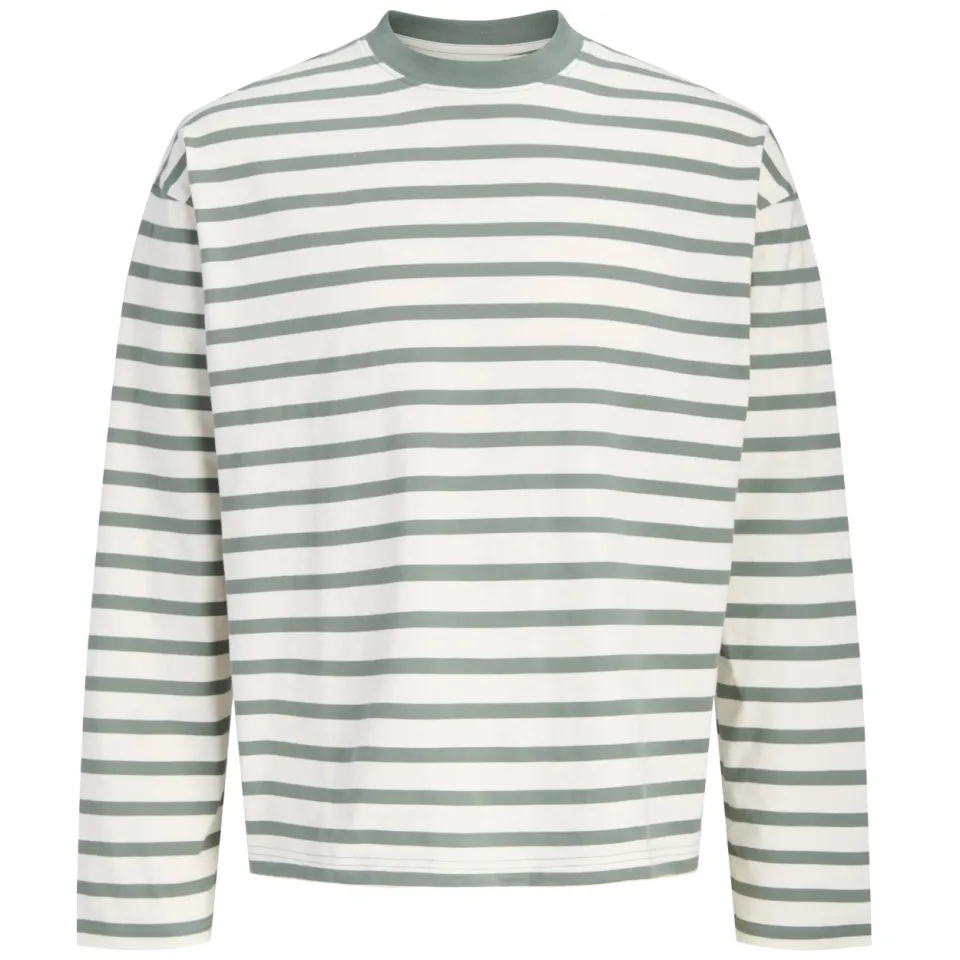 Jack & Jones oversized gestreepte longsleeve groen, foto 3