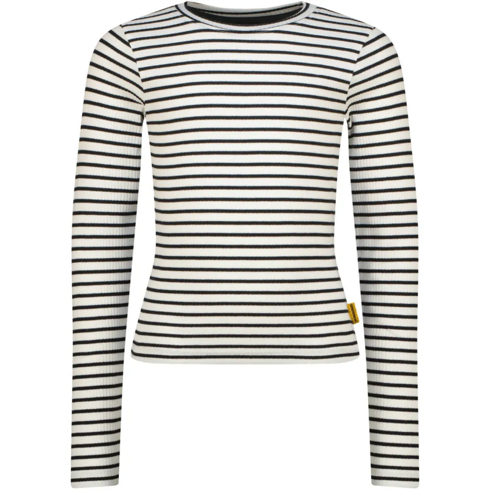 Vingino gestreepte longsleeve zwart/offwhite, foto 2