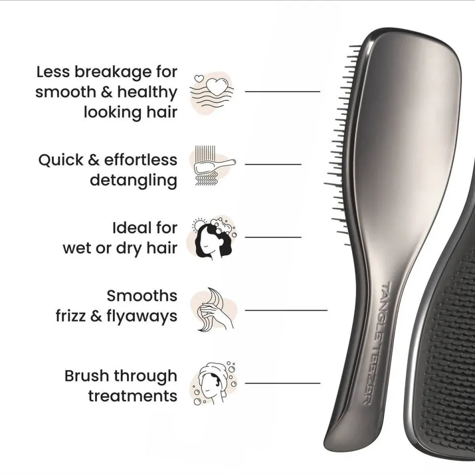 Tangle Teezer Ultimate Detangler Chrome Midnight Silver haarborstel, foto 5