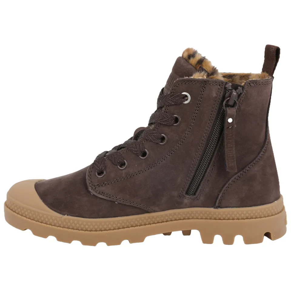 Palladium PAMPA HI ZIP WL WILD leren sneakers met profielzool - donkerbruin, foto 6