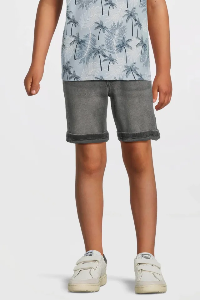 Anytime jeansshort grey denim, foto 4