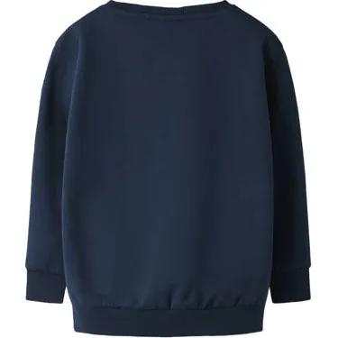 NAME IT MINI rechtvallende sweater met print - donkerblauw, foto 4