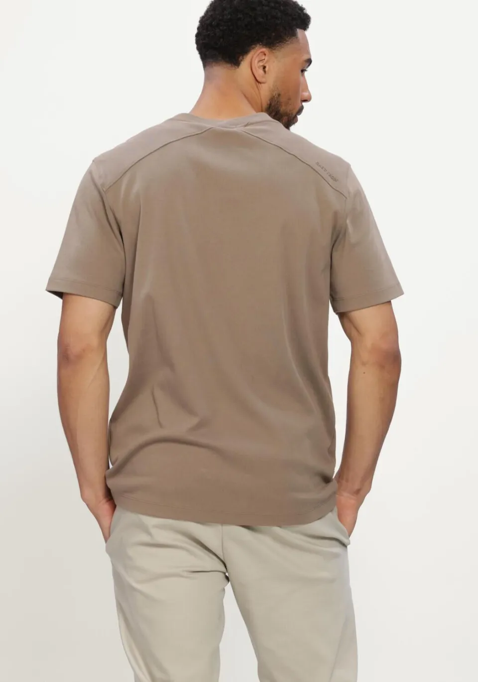 Cast Iron regular fit interlock T-shirt - walnut, foto 7
