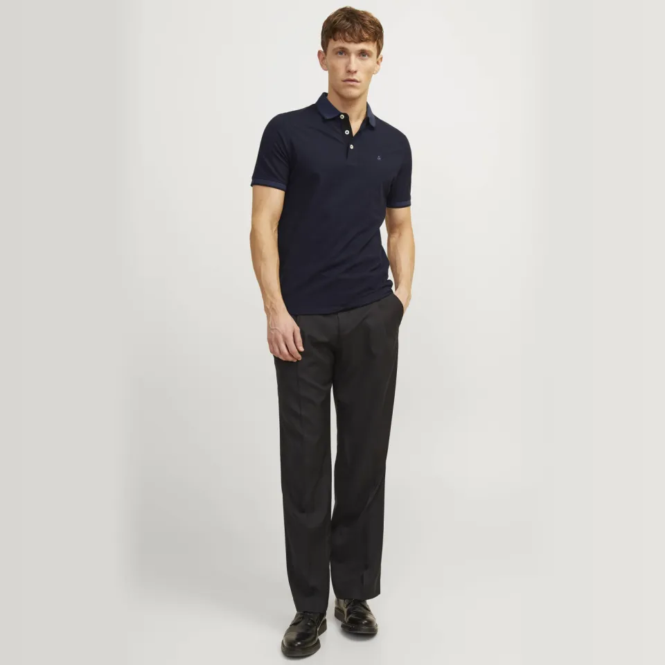 Jack & Jones ESSENTIALS slim fit polo JJEPAULOS donkerblauw dark navy, foto 3