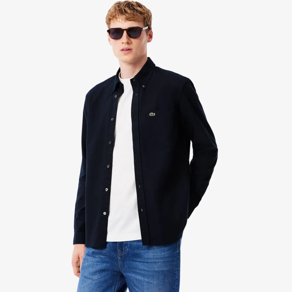 Lacoste Overhemd Lange Mouw Lacoste 077-51877795529043 donkerblauw