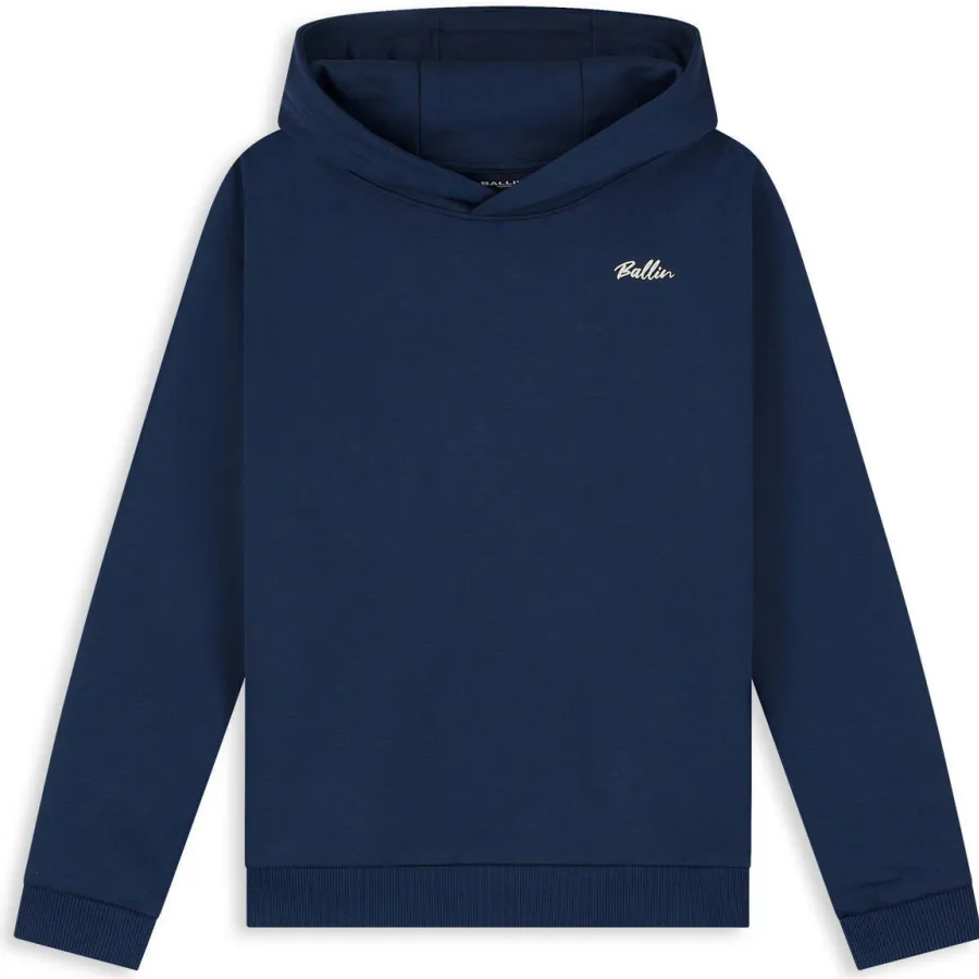Ballin rechtvallende hoodie met backprint - donkerblauw, foto 3