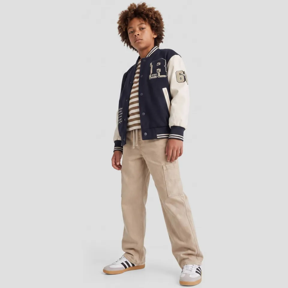 Me & My Monkey baseball jacket met tekst donkerblauw wit, foto 4
