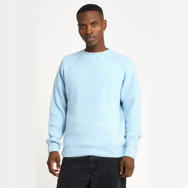Resteröds regular fit gebreide trui - blauw BLUE