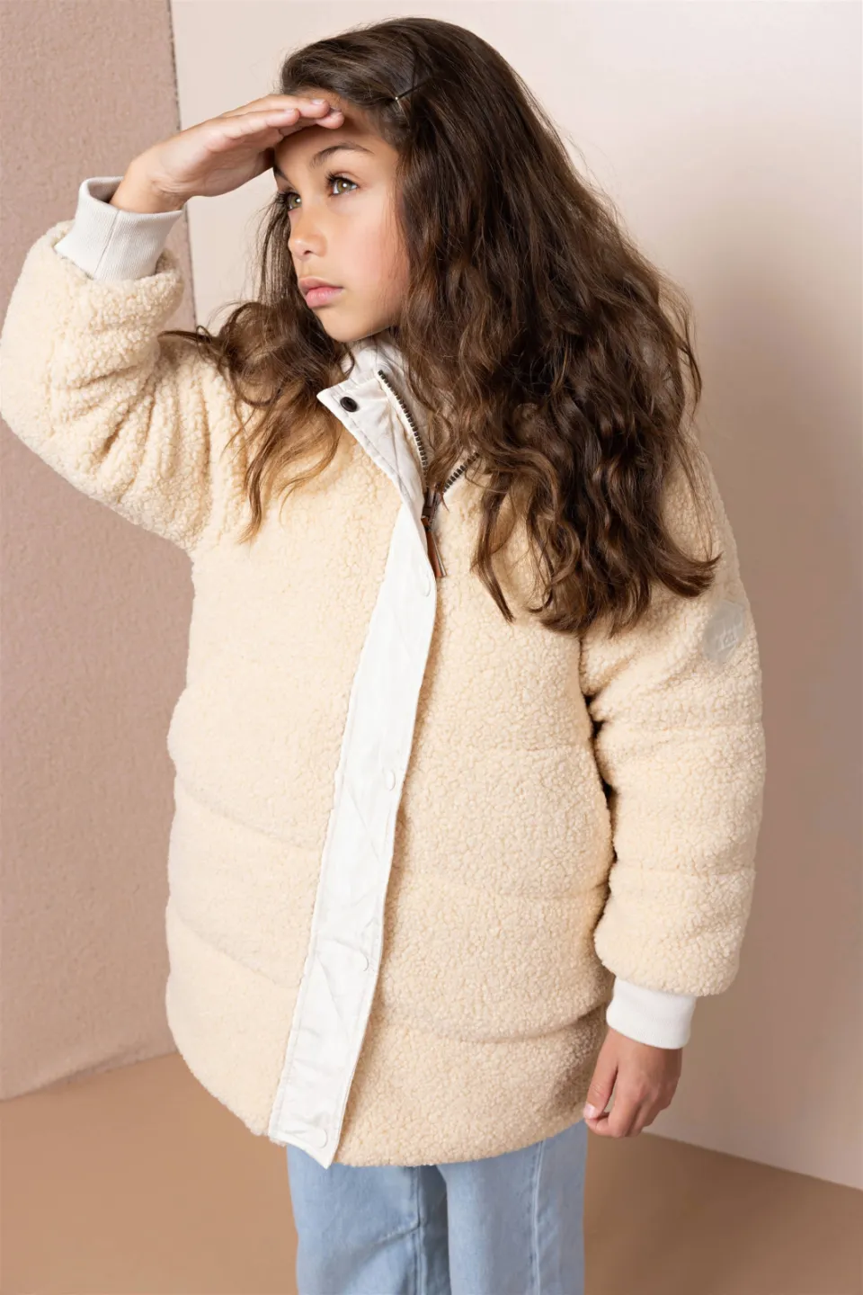 Nono Betty teddy winterjas ecru, foto 5