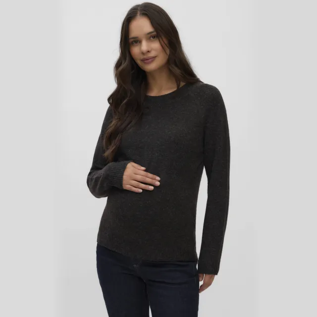 Vero Moda MATERNITY zwangerschaps trui gebreid Bruin/antraciet