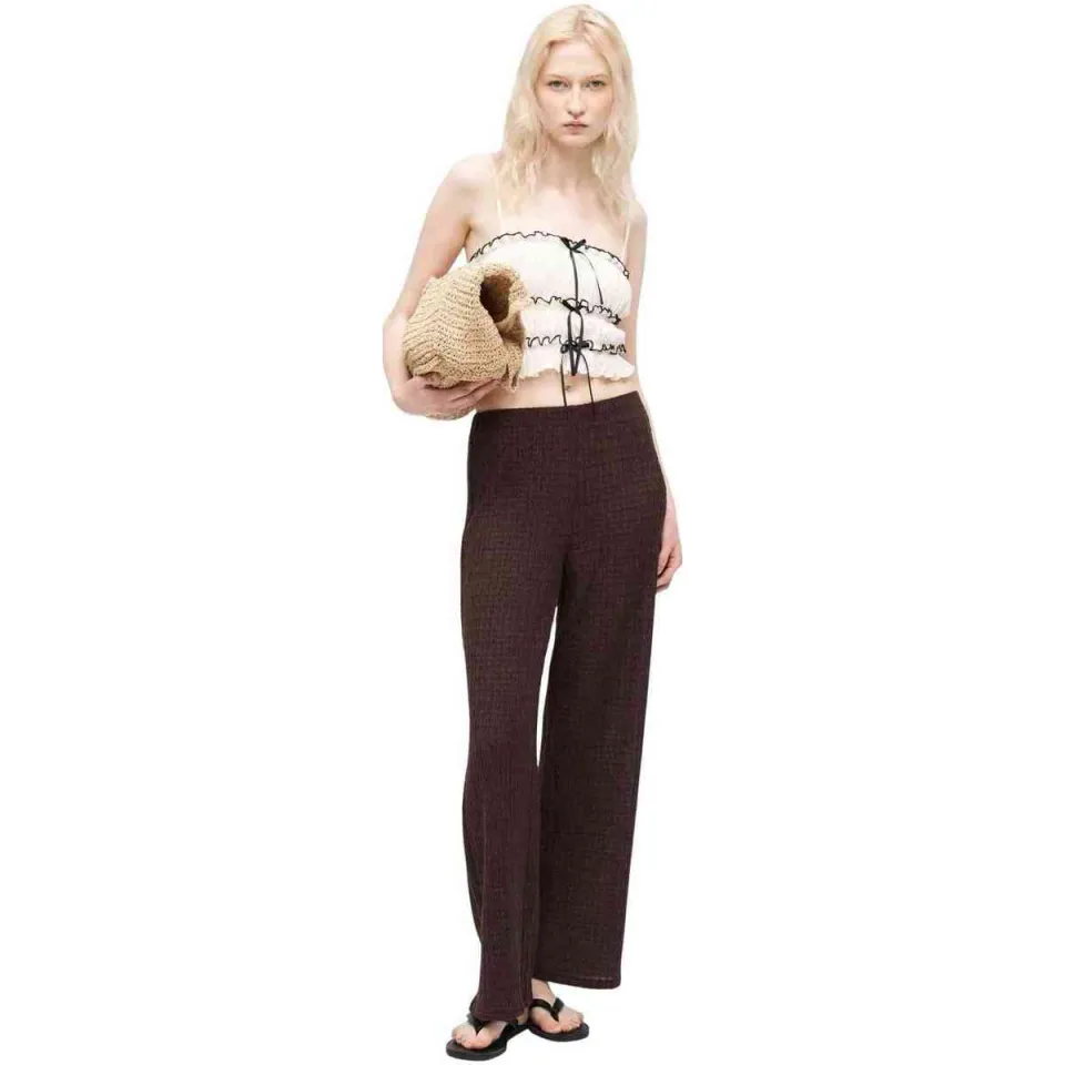 Only high waist casual broek bruin