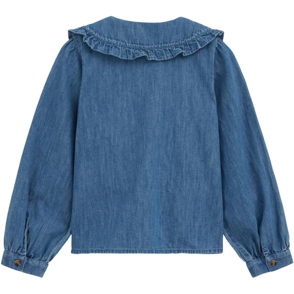 WE Fashion Blue Ridge denim blouse mediumblauw, foto 4