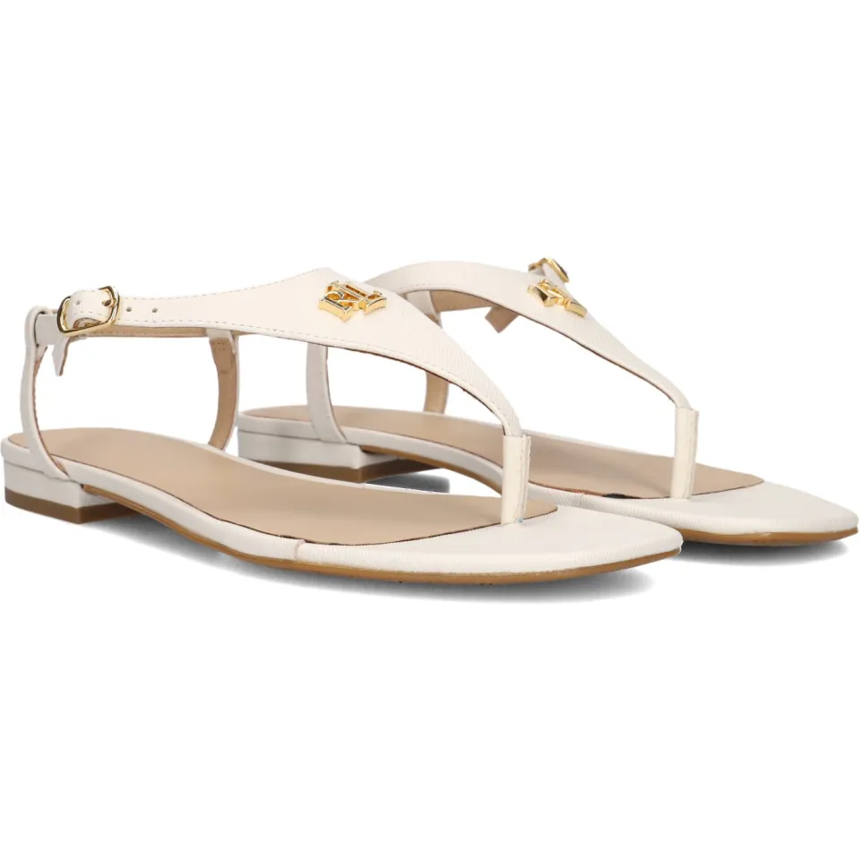 Lauren Ralph Lauren Sandalen Everley 2 Flat Sandal Wit, foto 2