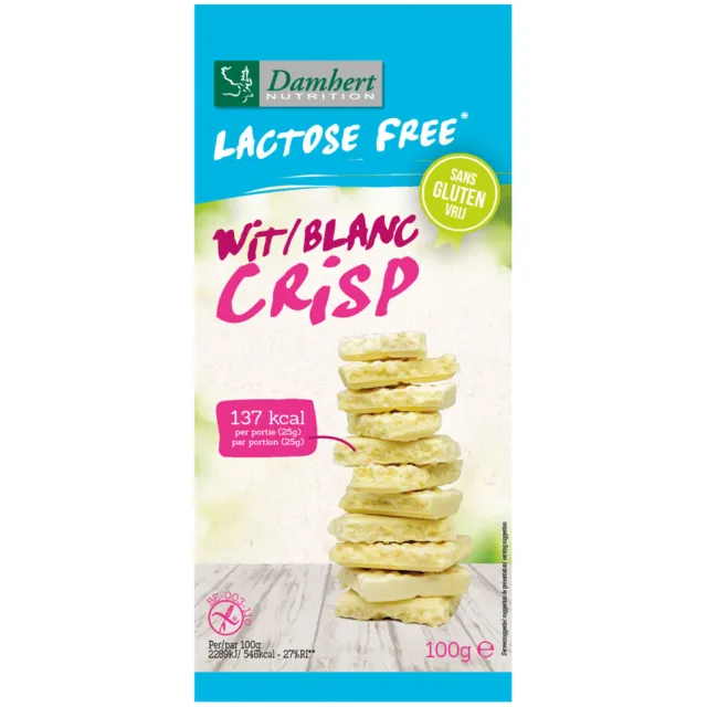 Damhert Witte Crisp chocoladetablet lactosevrij