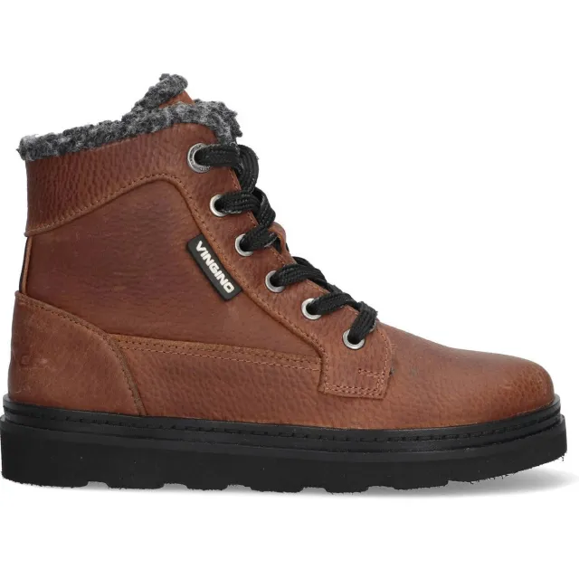 Vingino leren veterboots cognac