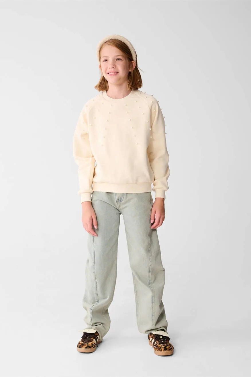 Shoeby barrel high waist barrel jeans washed light blue denim