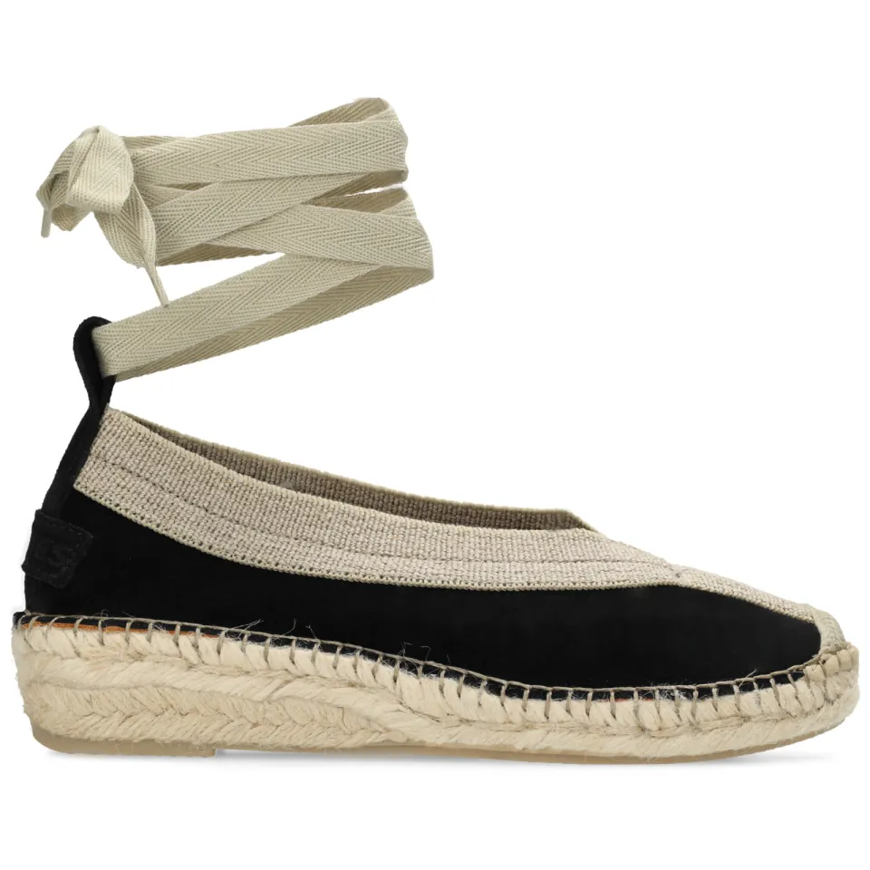 Shabbies Amsterdam Palma Kimono espadrille Suède Zwart, foto 4