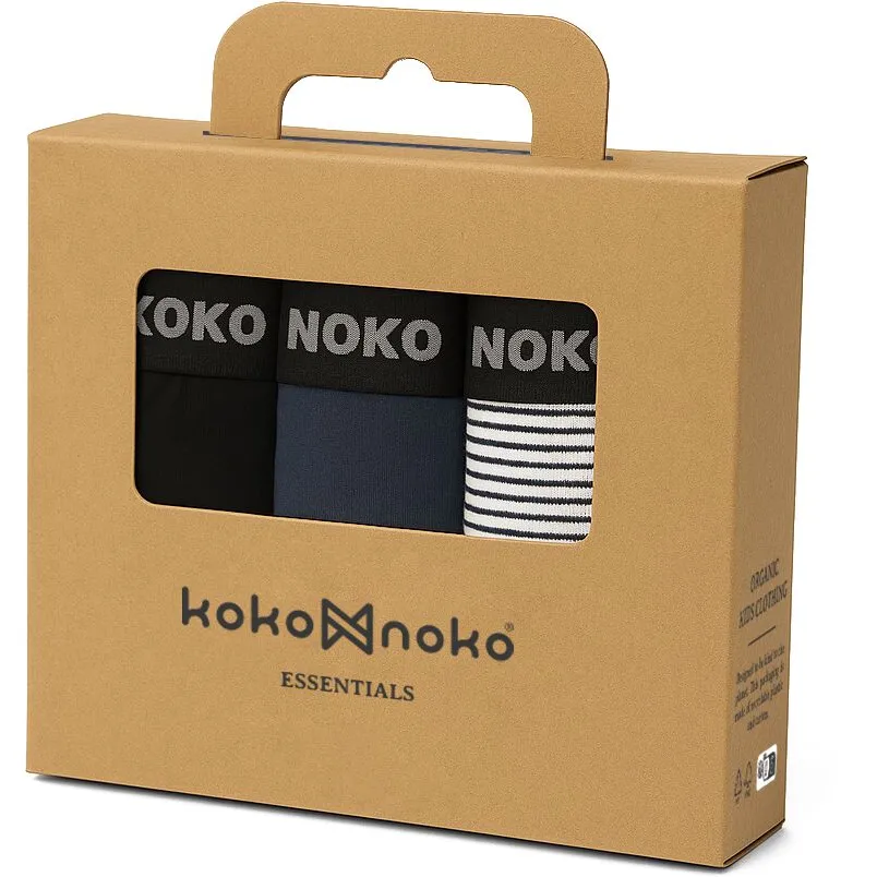 Koko Noko boxershorts donkerblauw zwart wit set van 3, foto 6