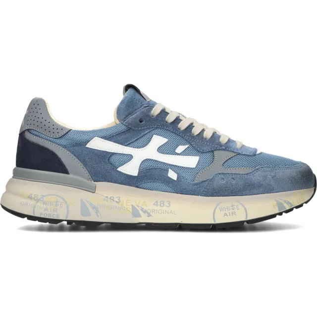 Premiata Mick lage sneakers blauw