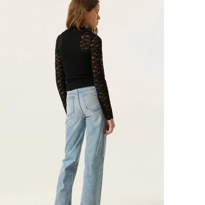 Garcia kanten longsleeve zwart, foto 3
