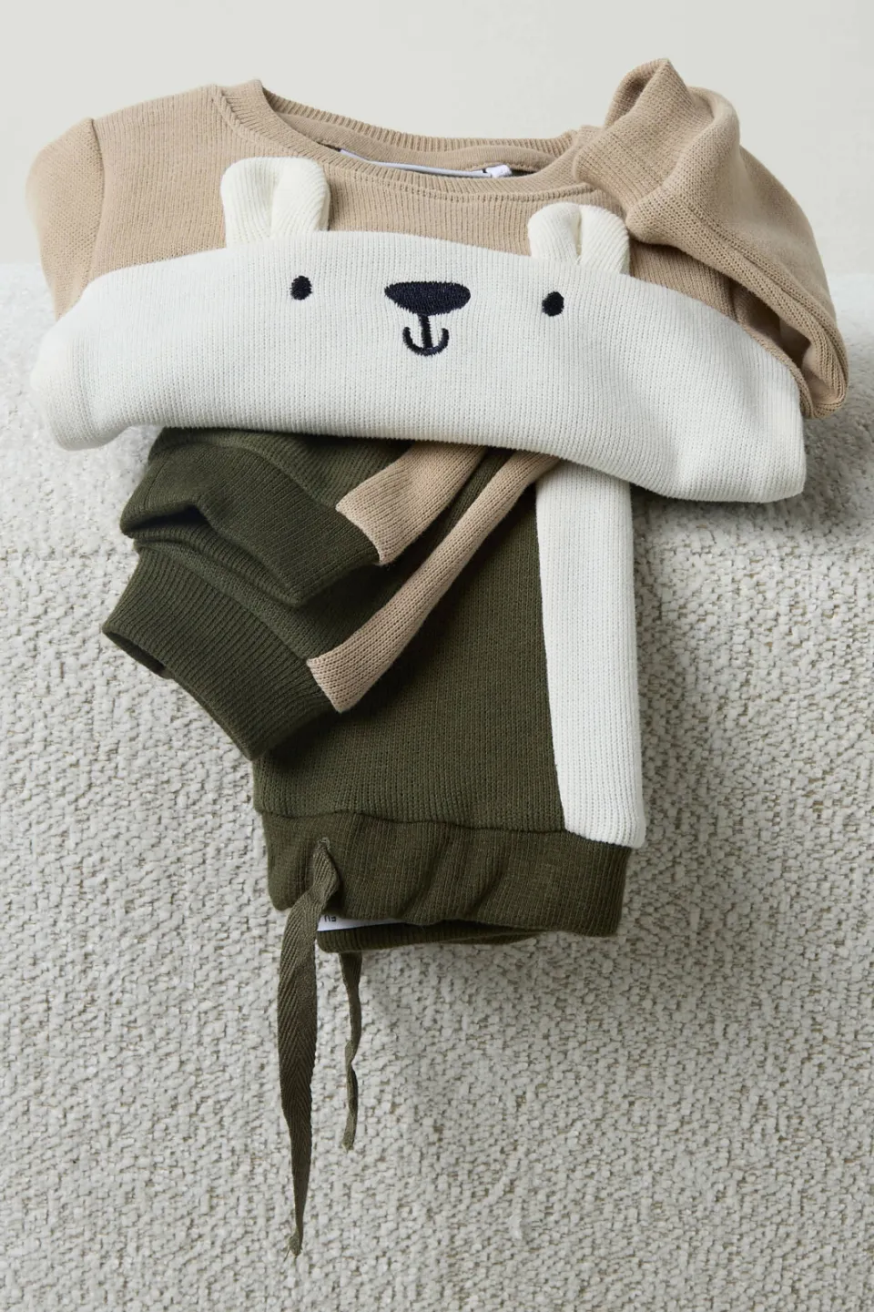 NAME IT joggingbroek olijfgroen/beige/wit, foto 2