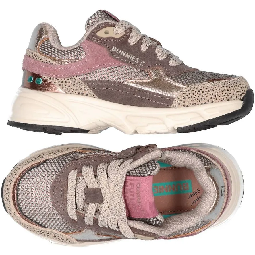 BunniesJR leren sneakers - taupe/roze, foto 2