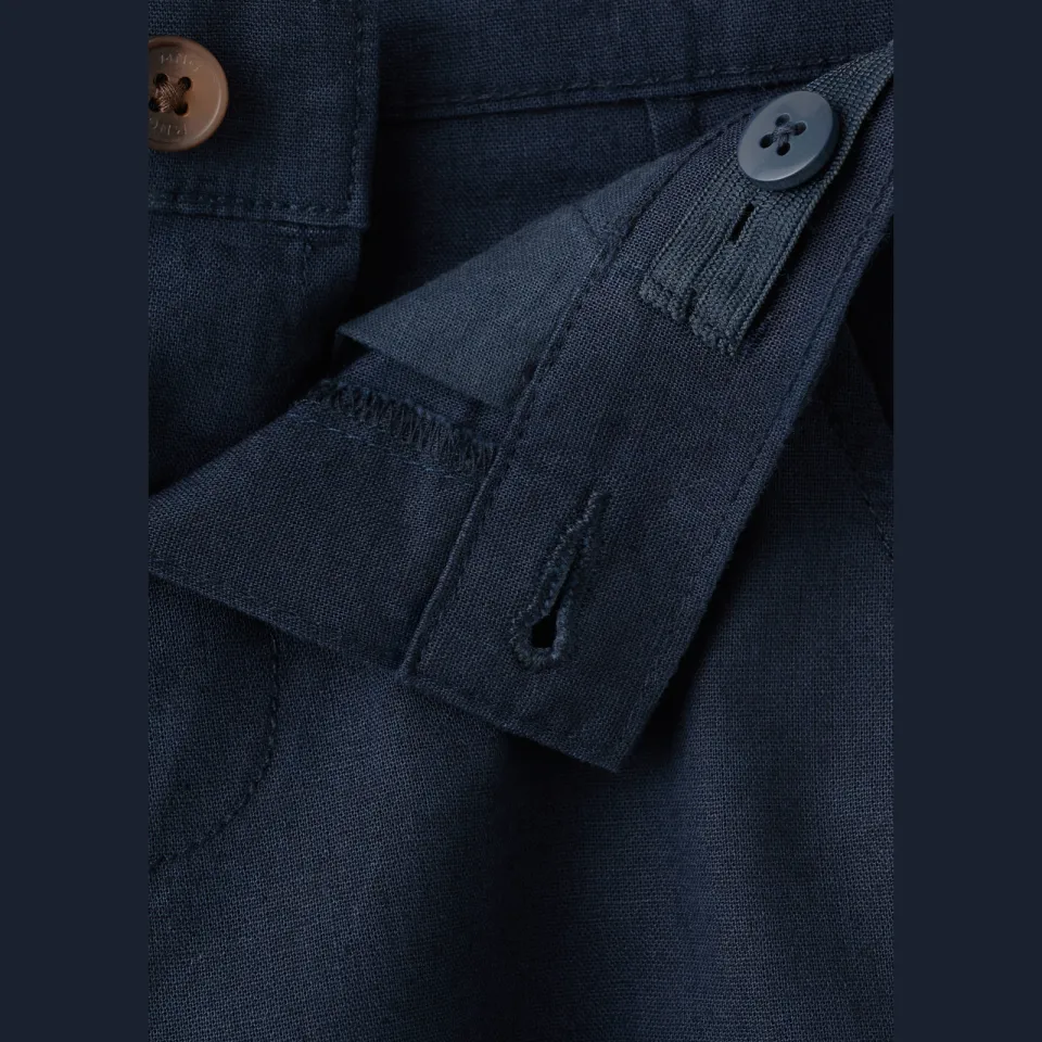 Mango Kids linnen chinoshort donkerblauw, foto 4
