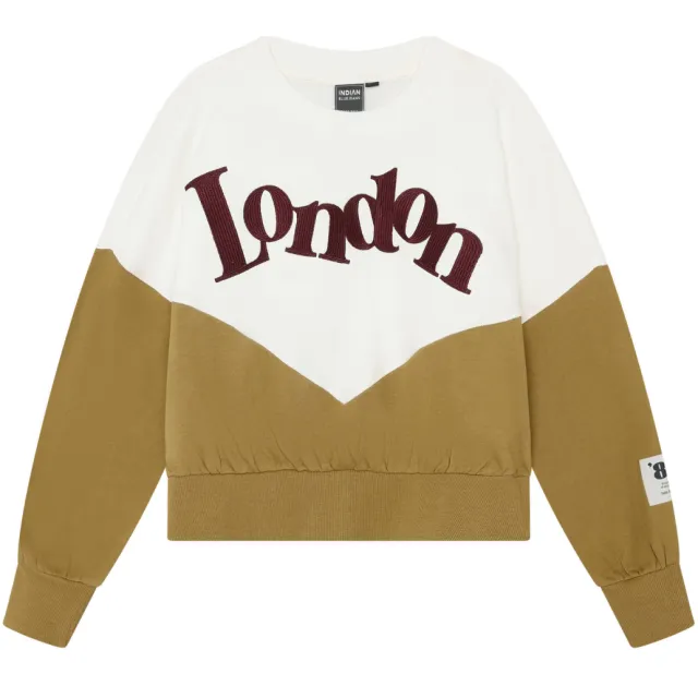 Indian Blue Jeans oversized sweater met tekst - groen/offwhite, foto 2
